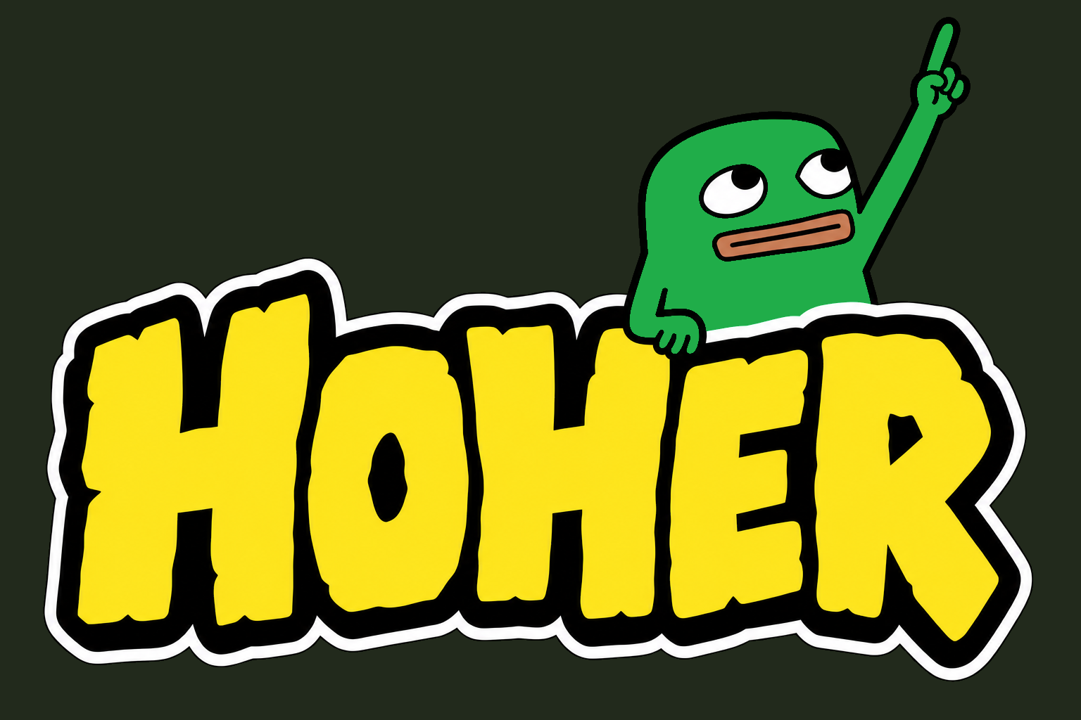 HOHER — Daumen pointing upward and gripping the title